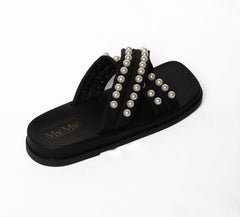 MYMY! PEARL ACCENT SANDAL (BLACK)