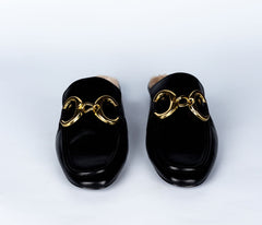 Faux fur Mules- Black