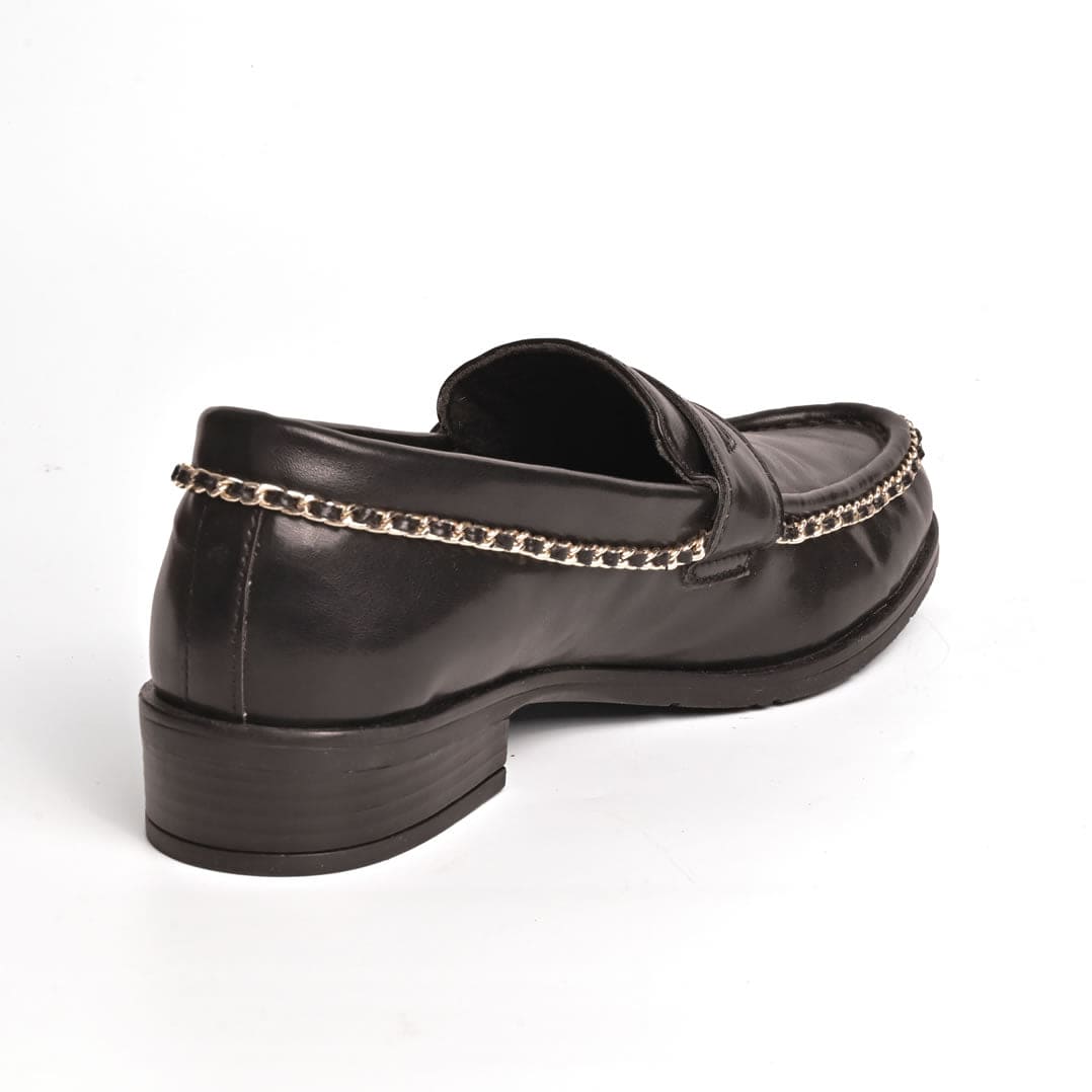 BLACK CHAIN LOAFER