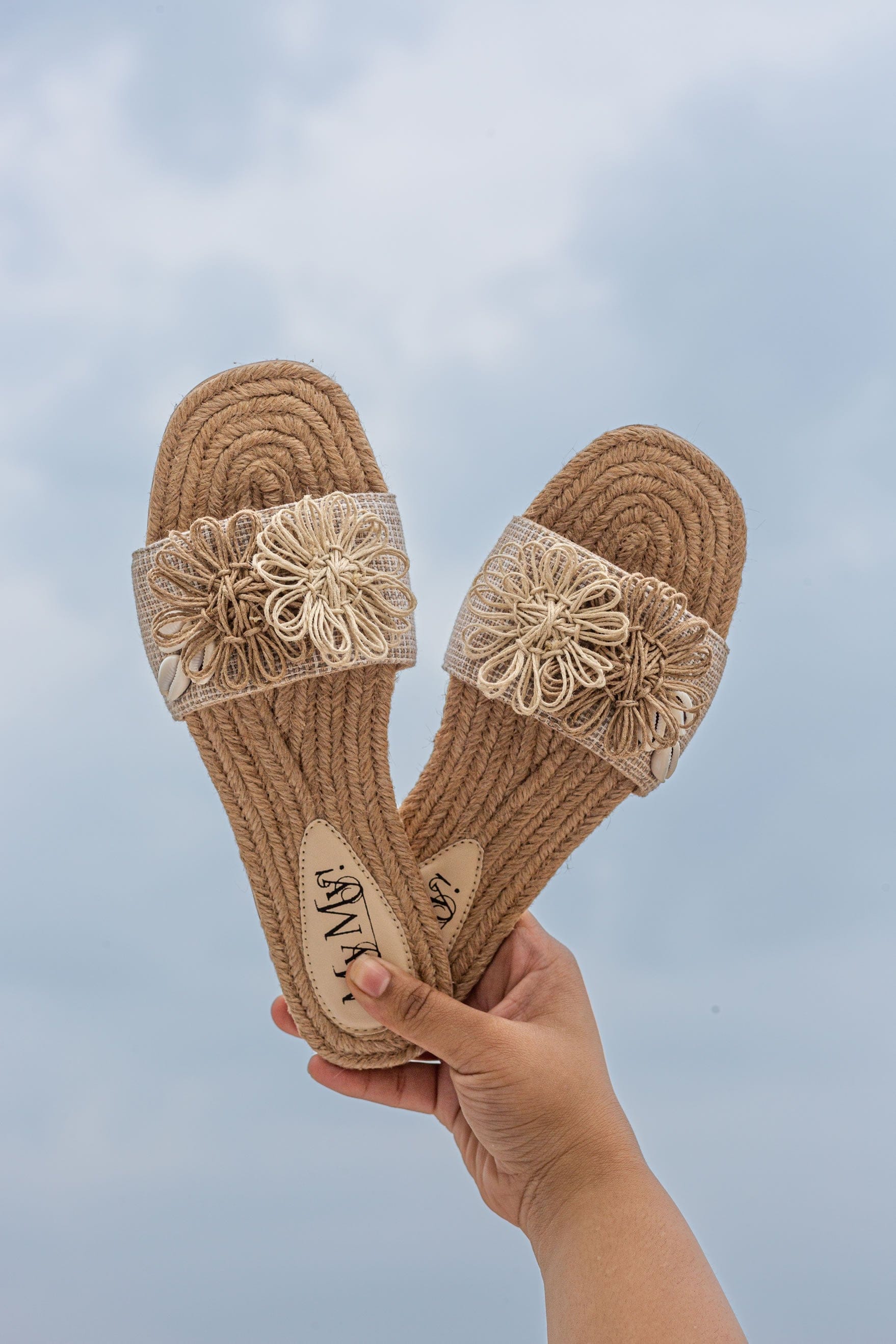 Floral jute Sandals (41% OFF)