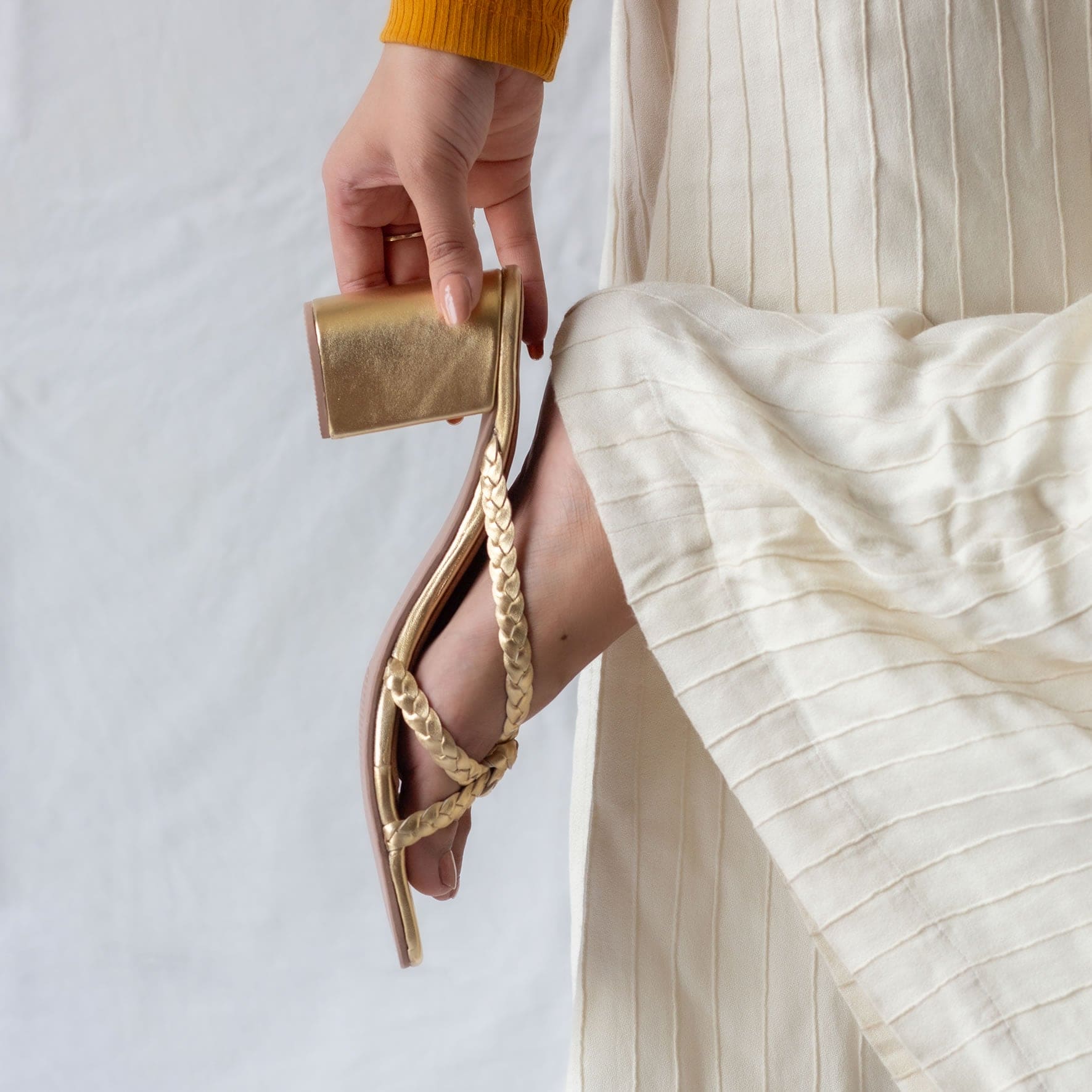 MYMY! GOLD BLOCK HEEL