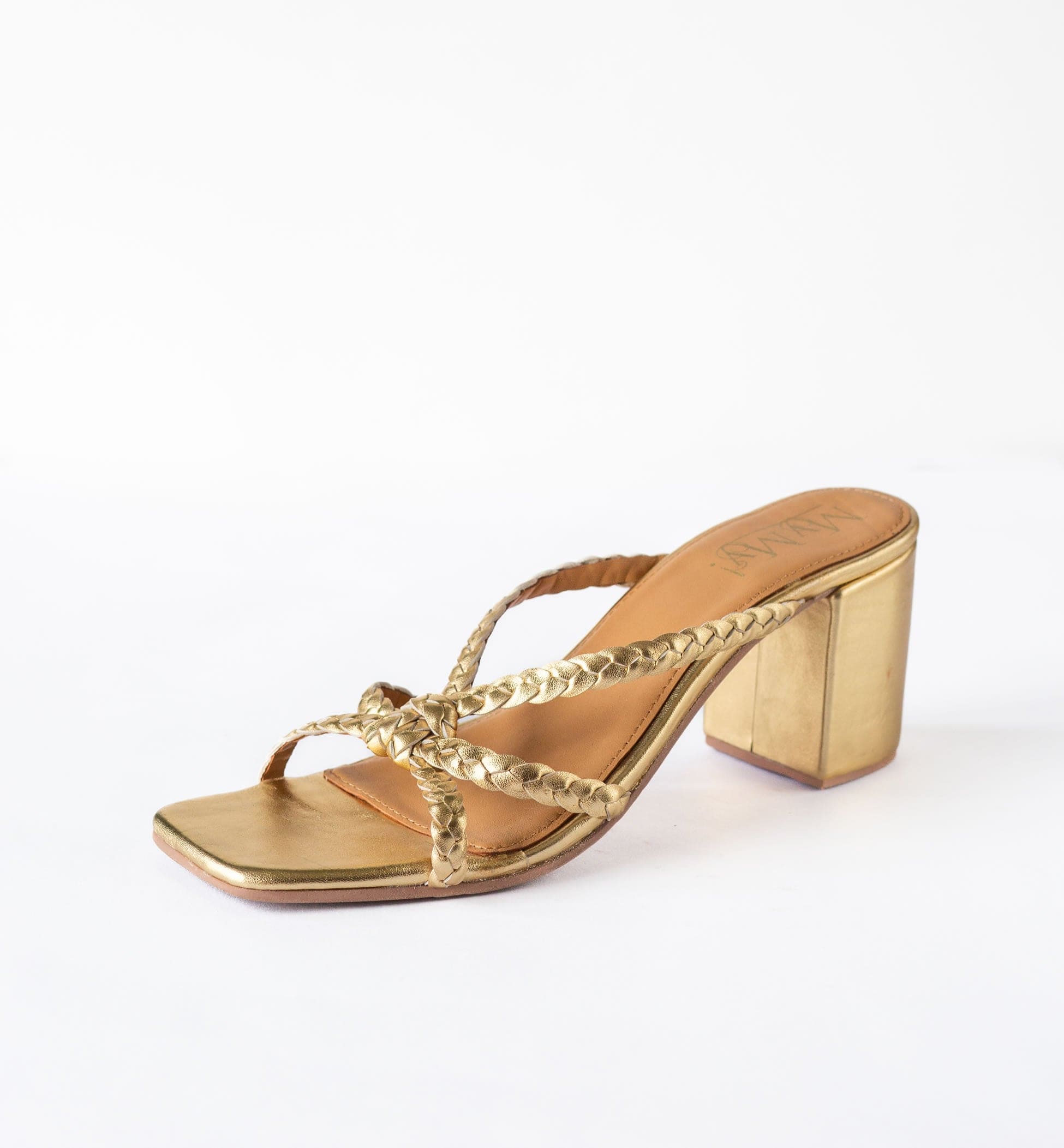 MYMY! GOLD BLOCK HEEL(50% OFF)