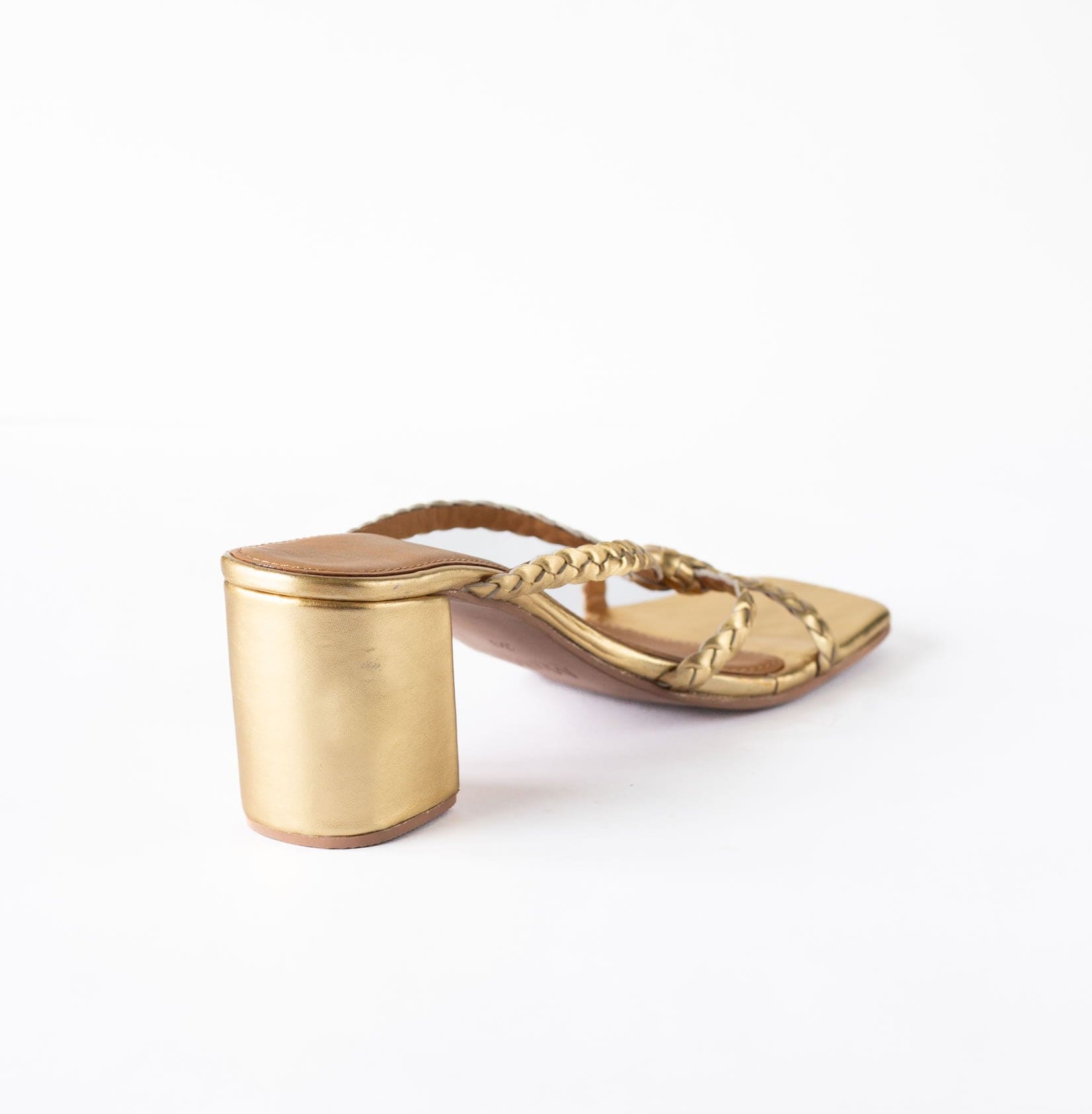 MYMY! GOLD BLOCK HEEL(50% OFF)