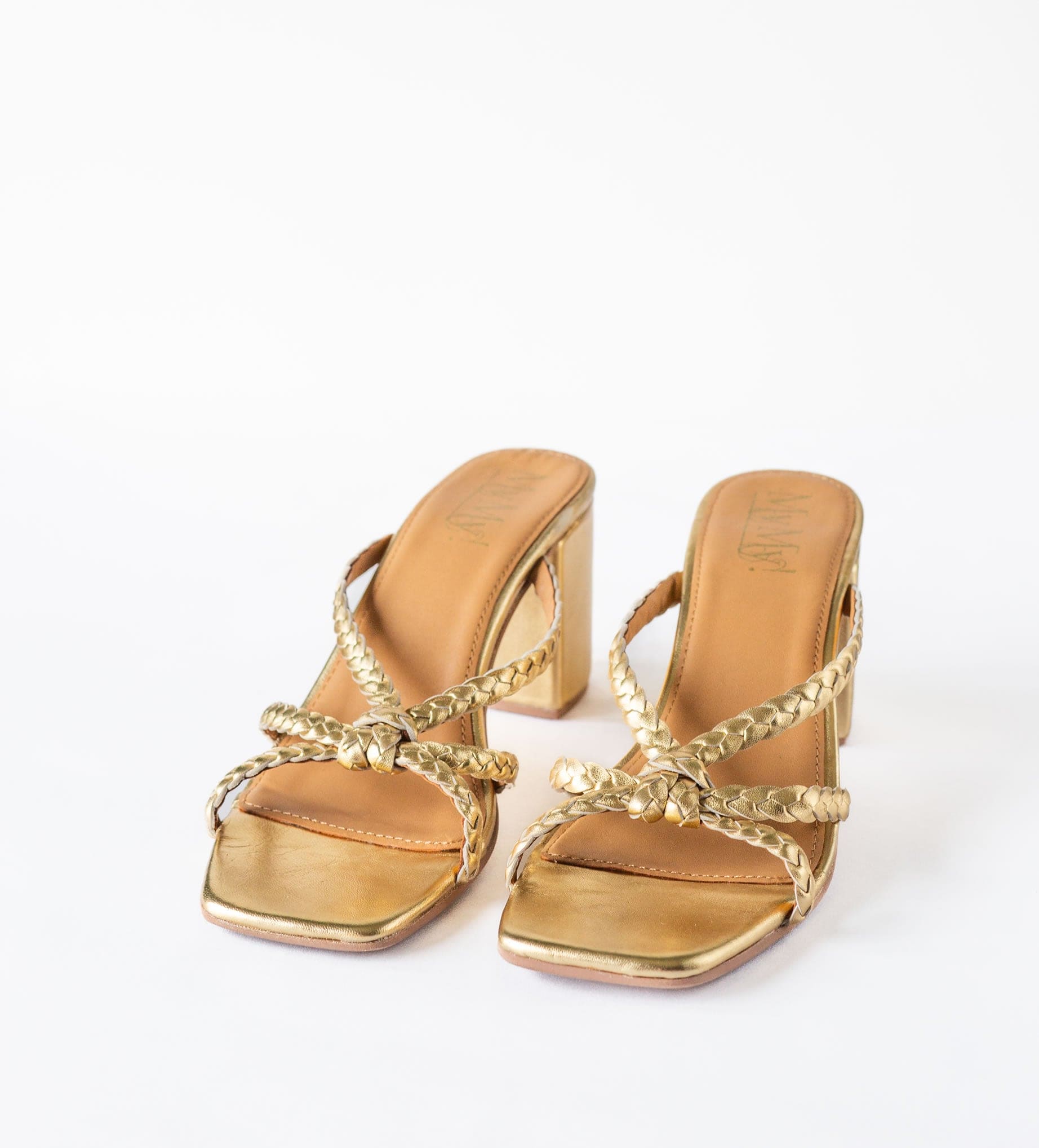 MYMY! GOLD BLOCK HEEL(50% OFF)