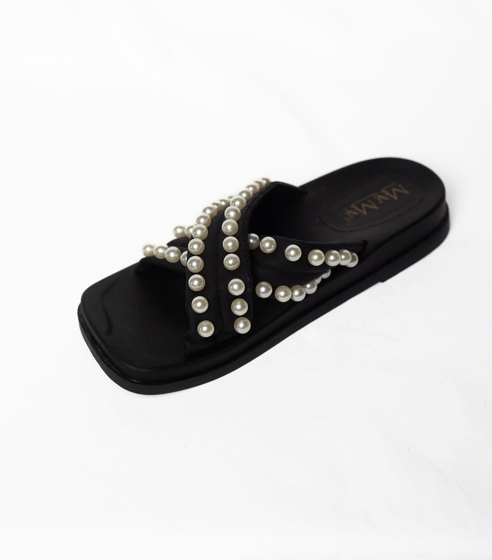 MYMY! PEARL ACCENT  SANDAL (BLACK)