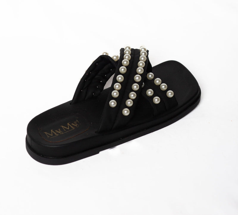 MYMY! PEARL ACCENT  SANDAL (Black)