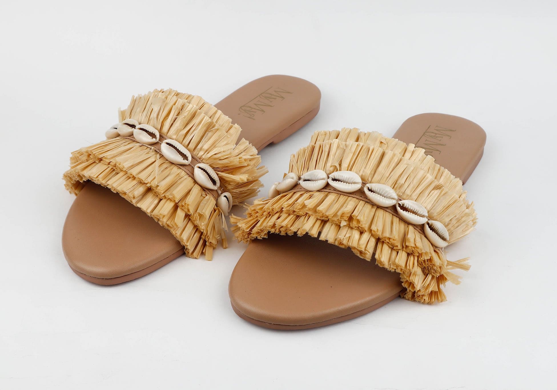 RAFFIA SLIDE SANDALS