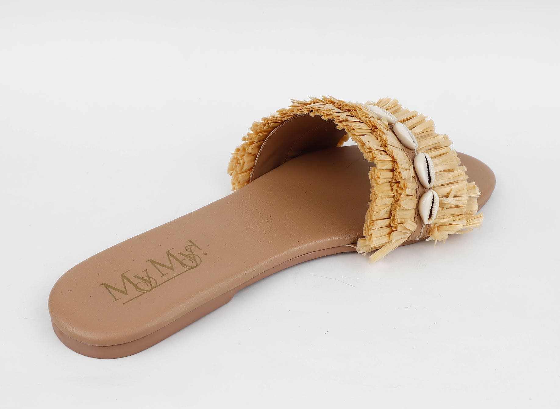 RAFFIA SLIDE SANDALS