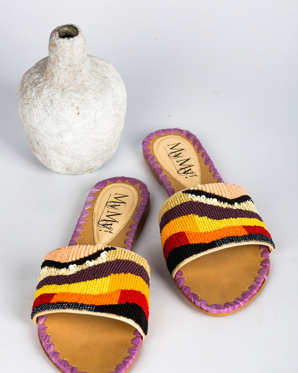 Colorful Beaded Mule Sliders (50% OFF)