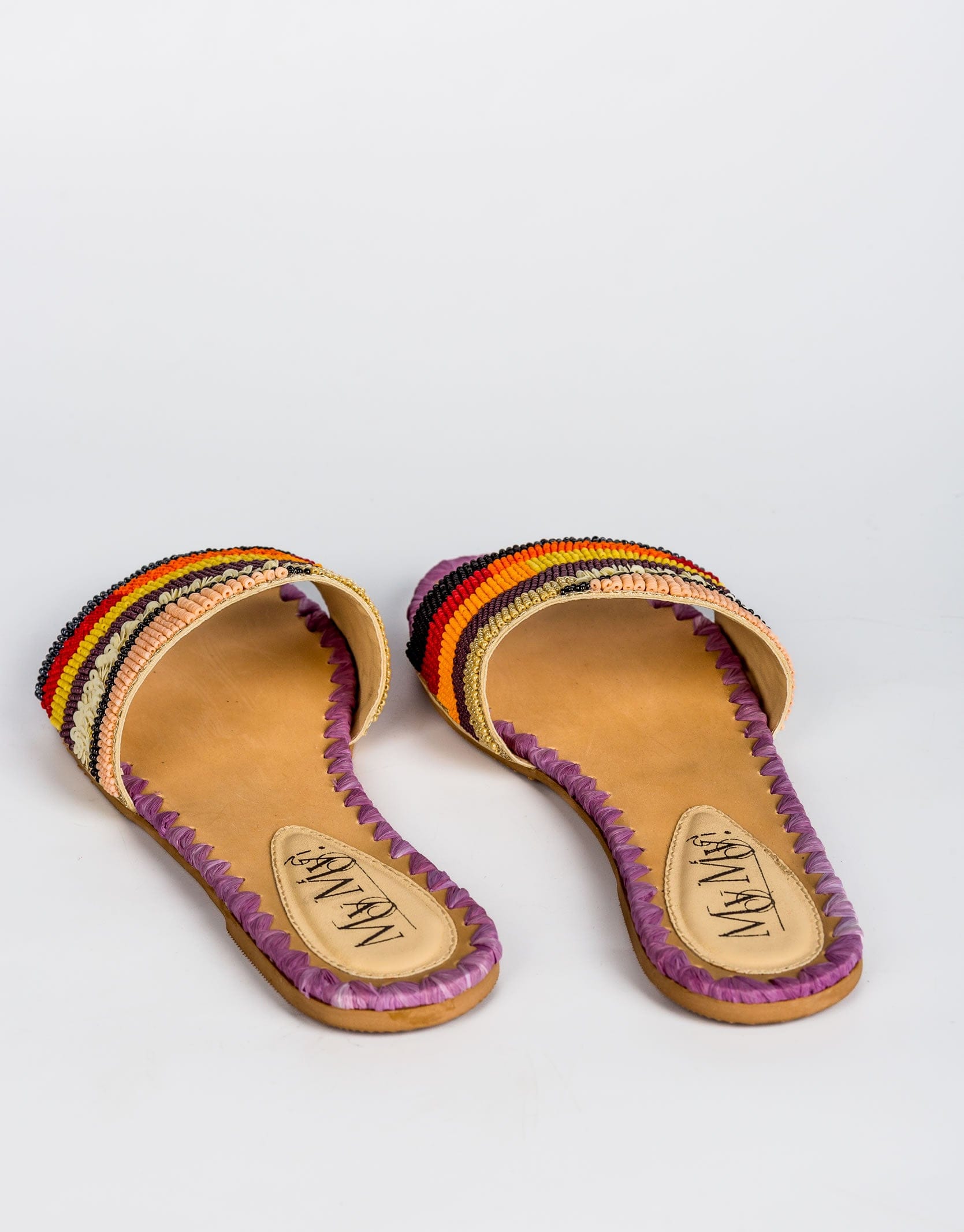 Colorful Beaded Mule Sliders (40% OFF)