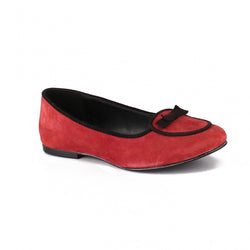 Two-tone Red Outline Point-toe Loafers