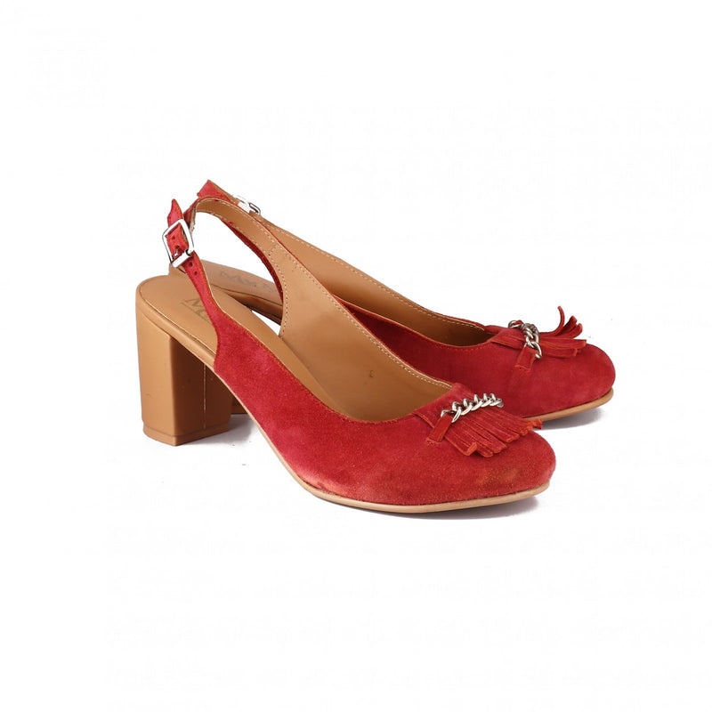 Chain & Fringe Slingback Pumps