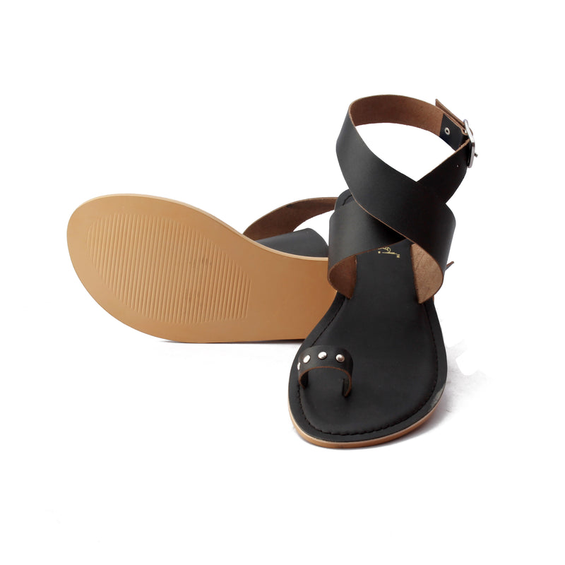 Toe-Loop Cross Enclosure Sandals