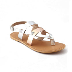 Silver Cross Strap Footwear