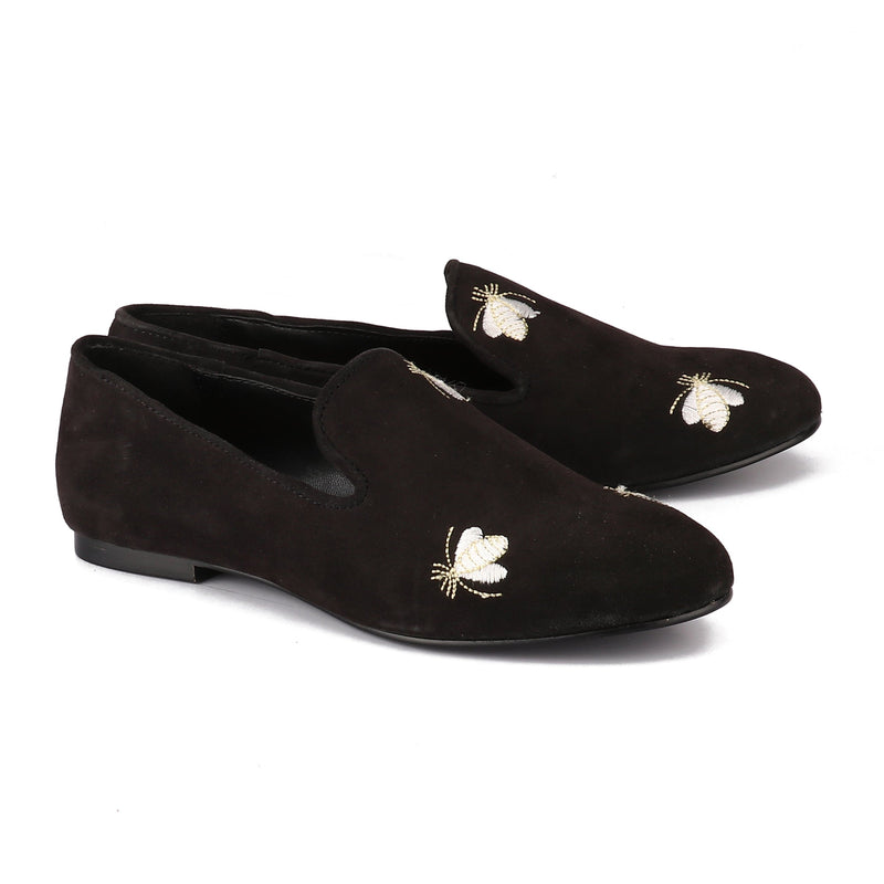 Embroidered Bumble Bee Loafers