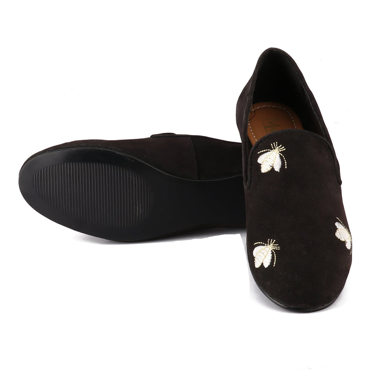 Embroidered Bumble Bee Loafers