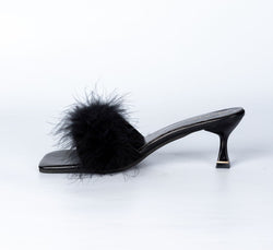 Luxurious Feather Mules (50% OFF)
